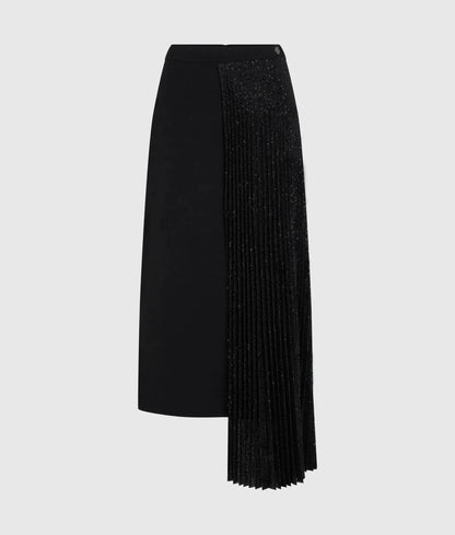Asymmetric sequin skirt