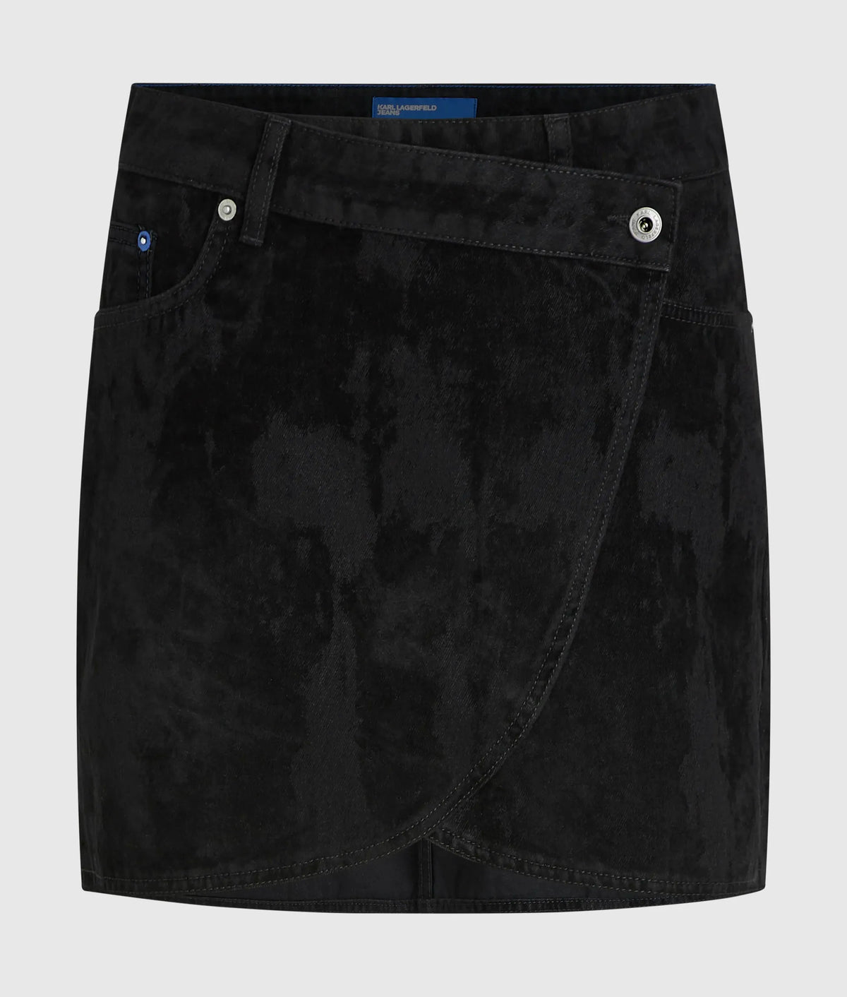 Velvet denim mini skirt