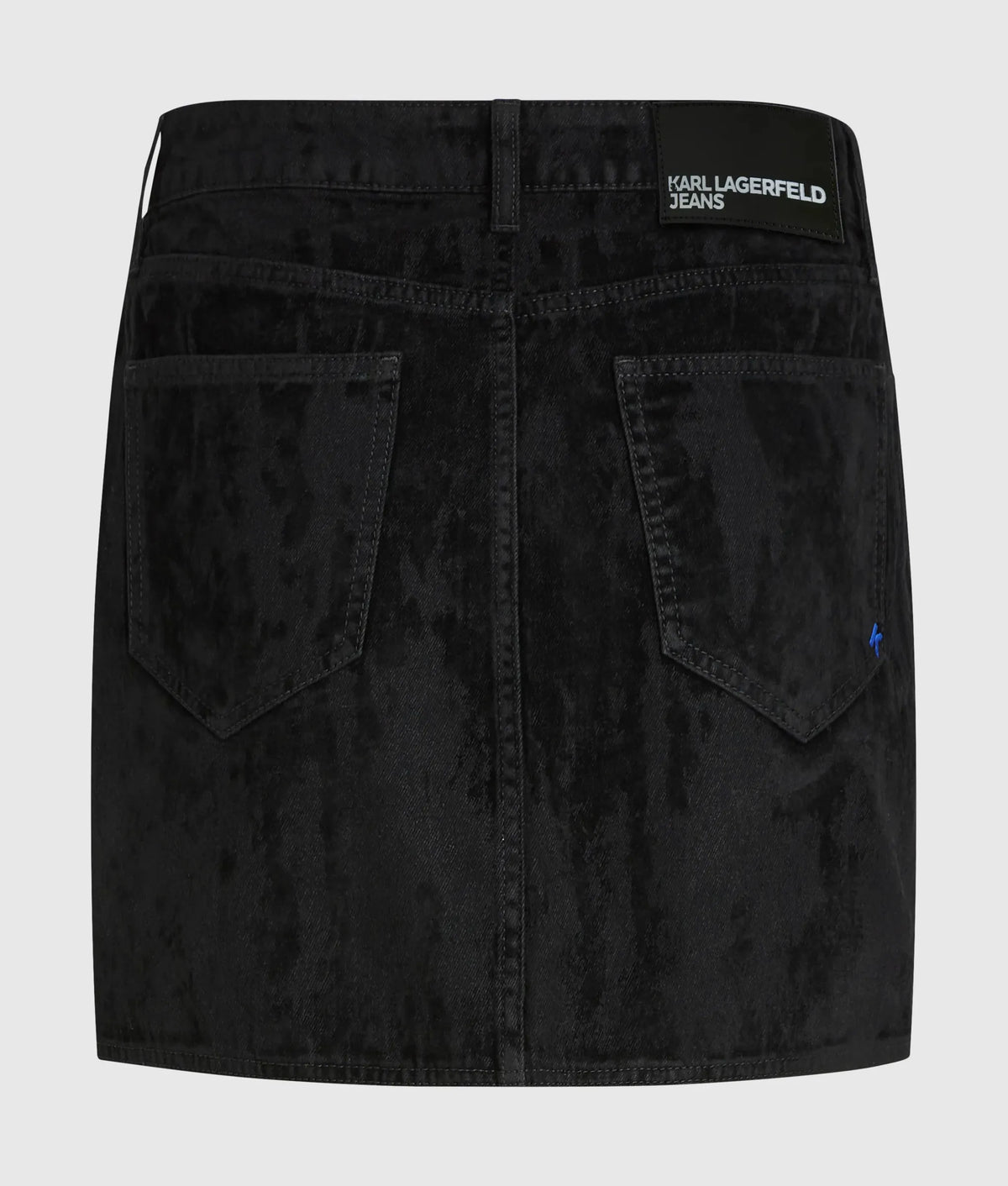 Velvet denim mini skirt