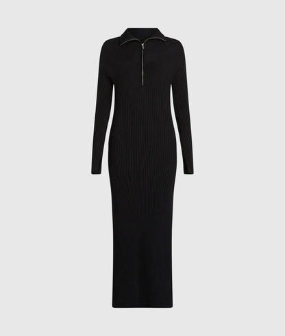 Zipped maxi knit dress