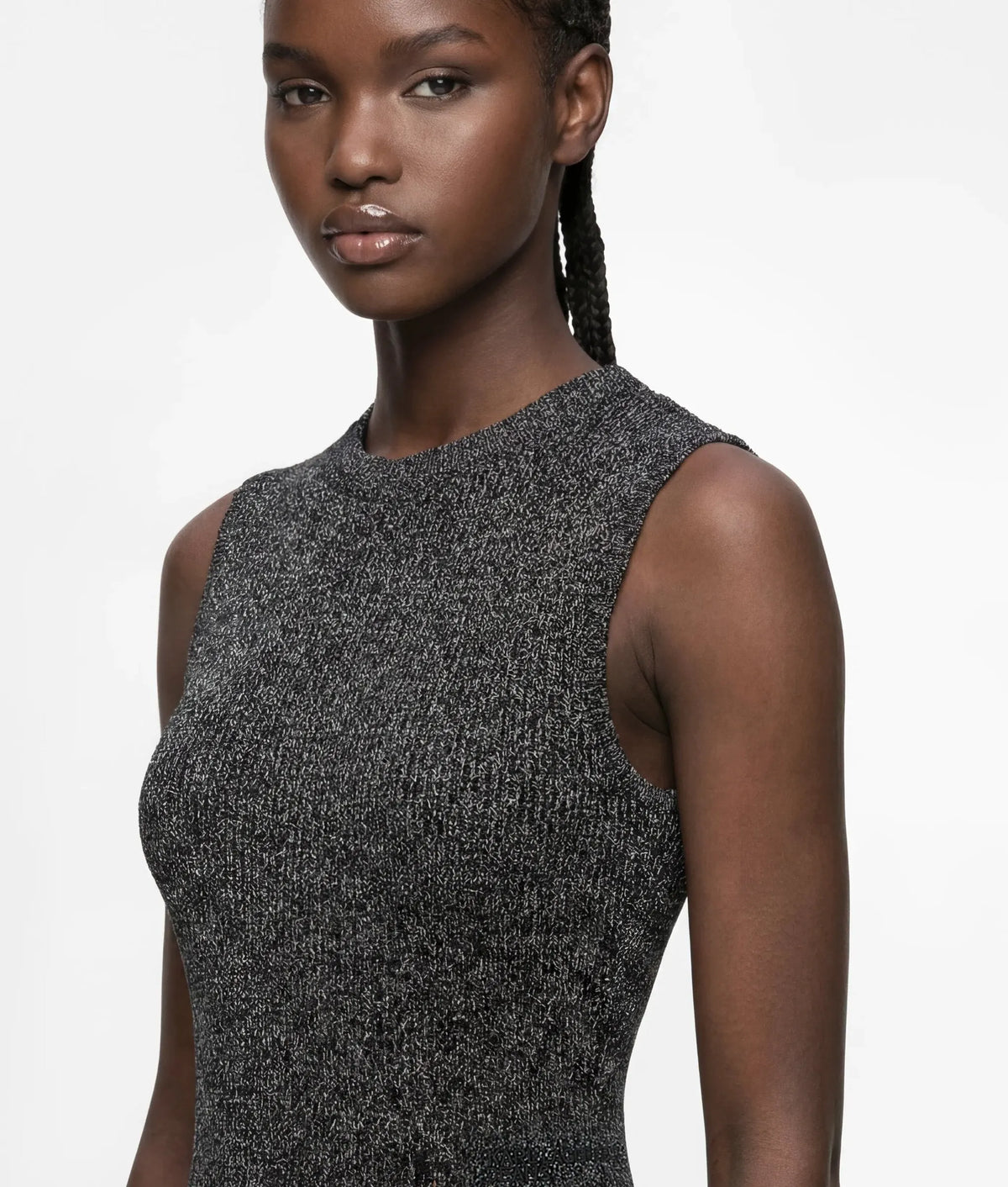 Metallic knit dress