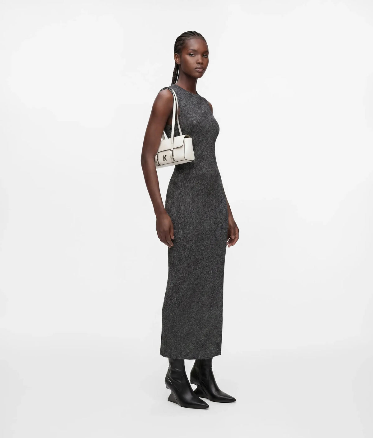 Metallic knit dress