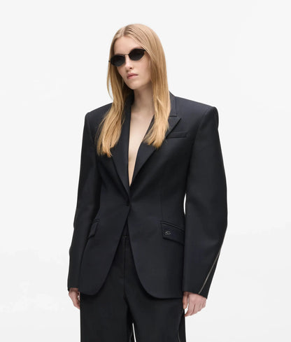 Zip detail tailored blazer