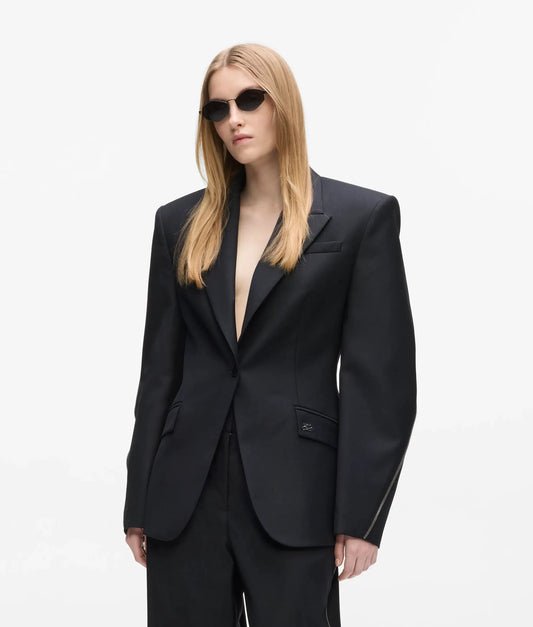 Zip detail tailored blazer