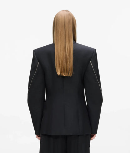 Zip detail tailored blazer
