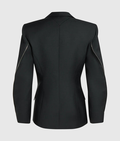 Zip detail tailored blazer