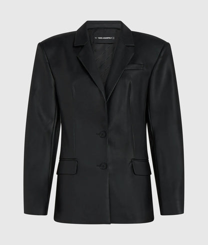 Oversized faux-leather blazer