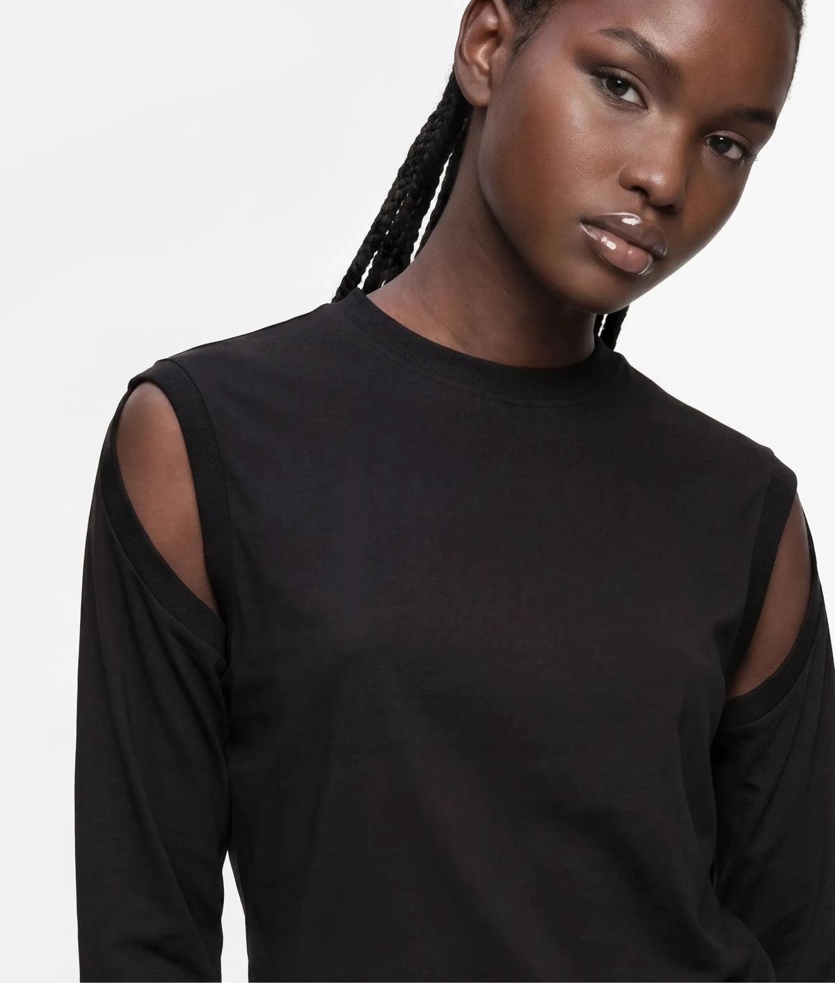 Cut-out long-sleeved top