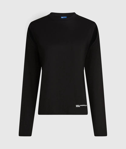 Cut-out long-sleeved top