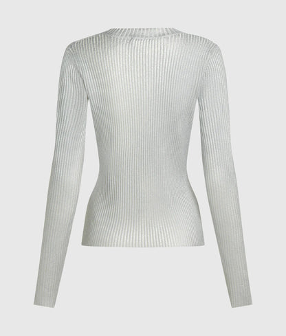 Metallic coated sweater