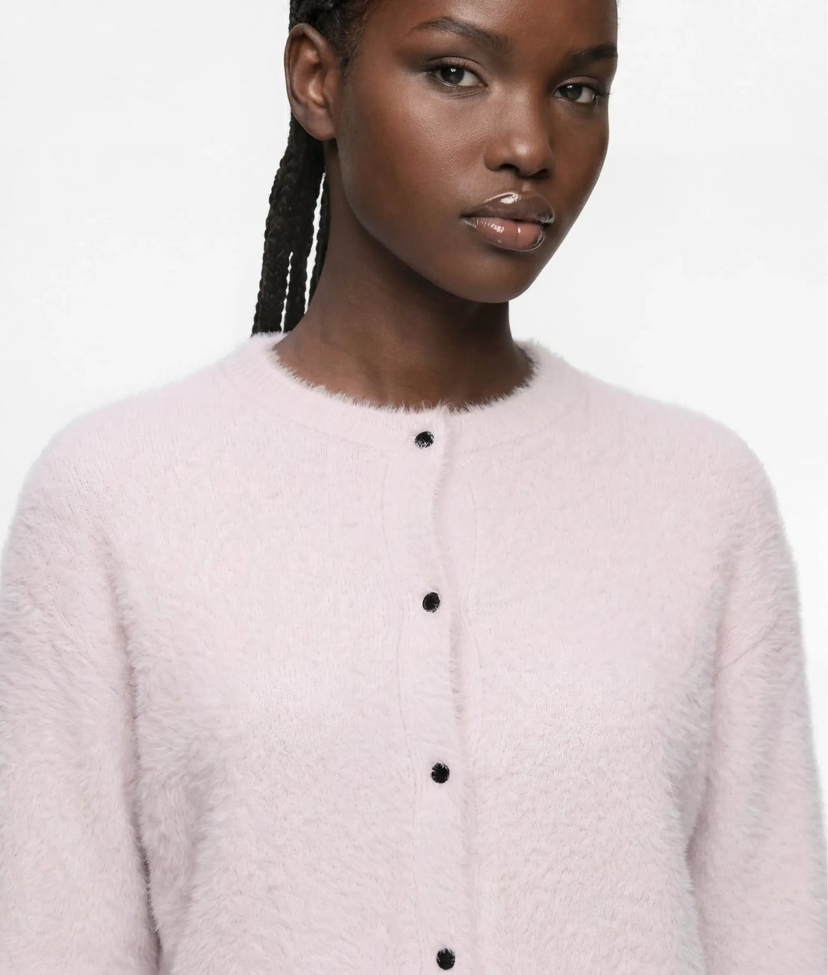 Cropped fluffy cardigan