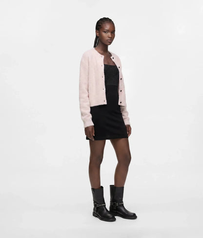 Cropped fluffy cardigan