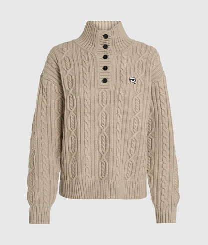 Ikon cable knit polo sweater