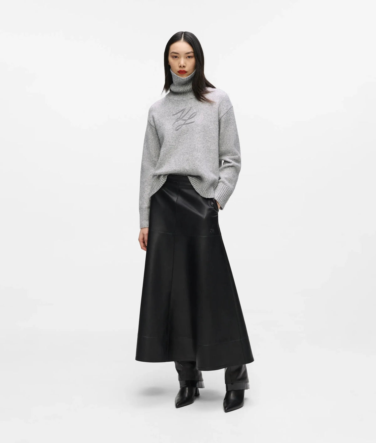 Soutache turtleneck sweater