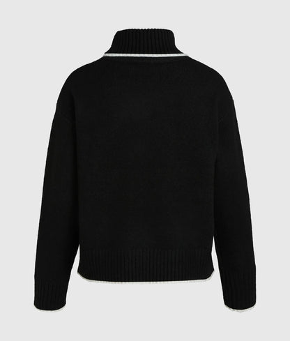 Soutache turtleneck sweater