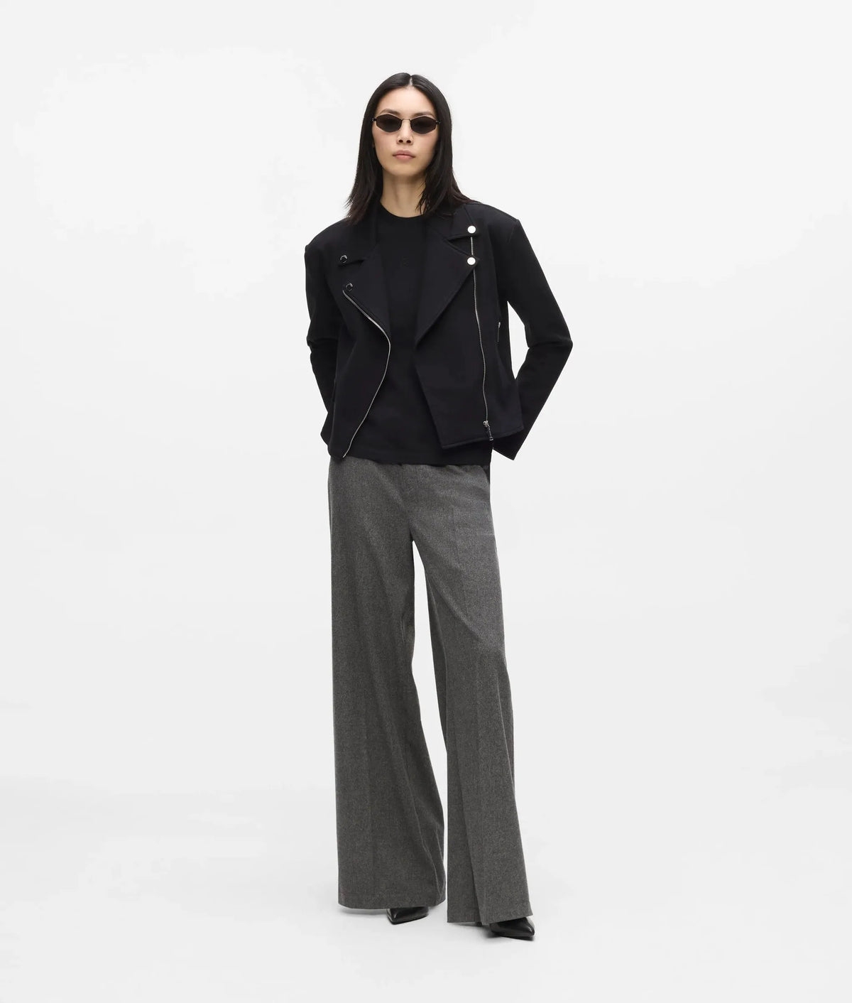 Zip-up biker sweatshirt