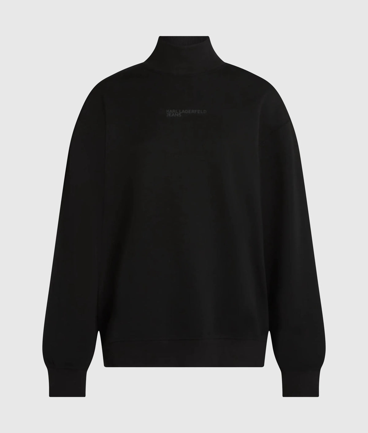 Open-back turtleneck sweatshirt