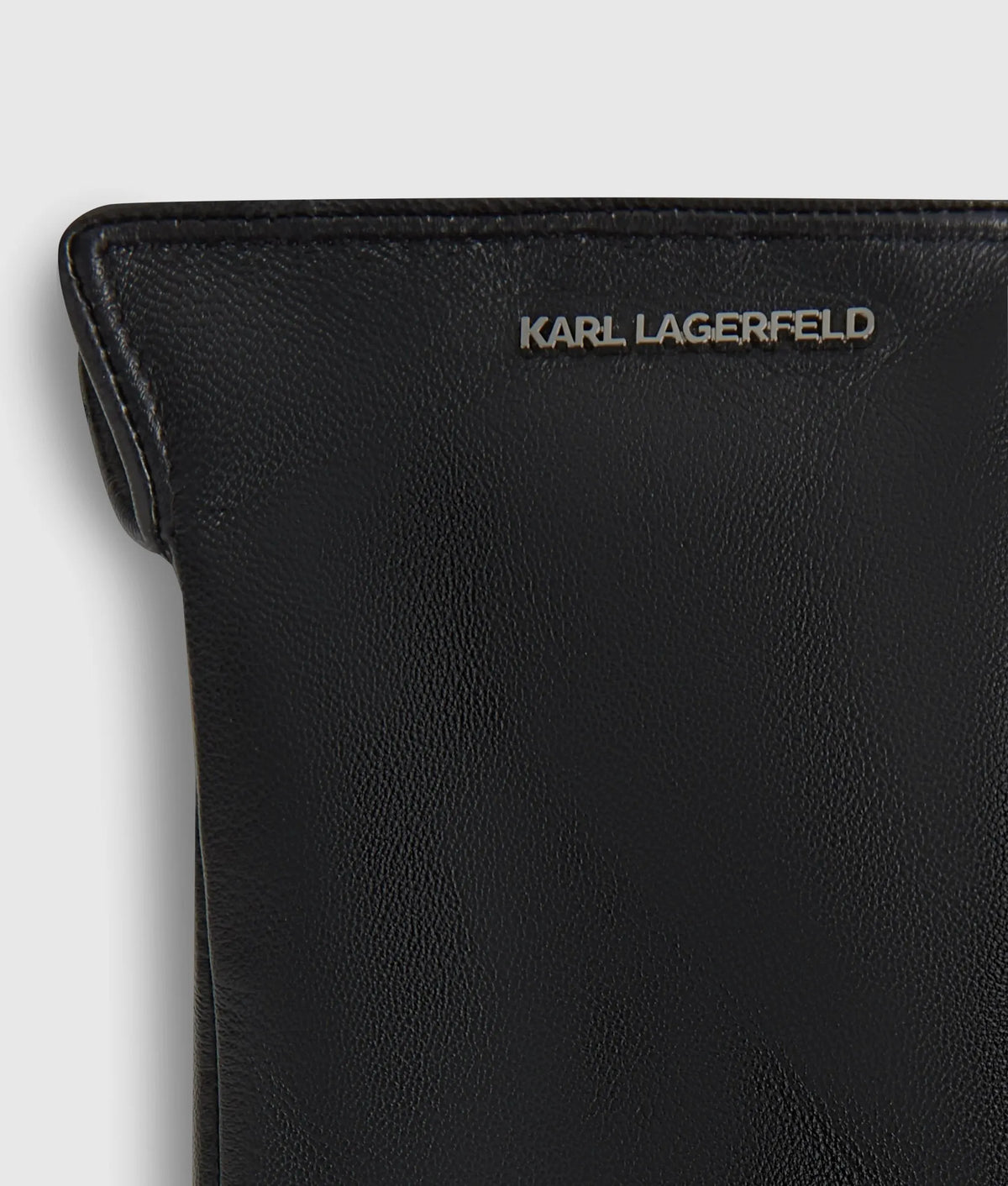 Logo leather gloves
