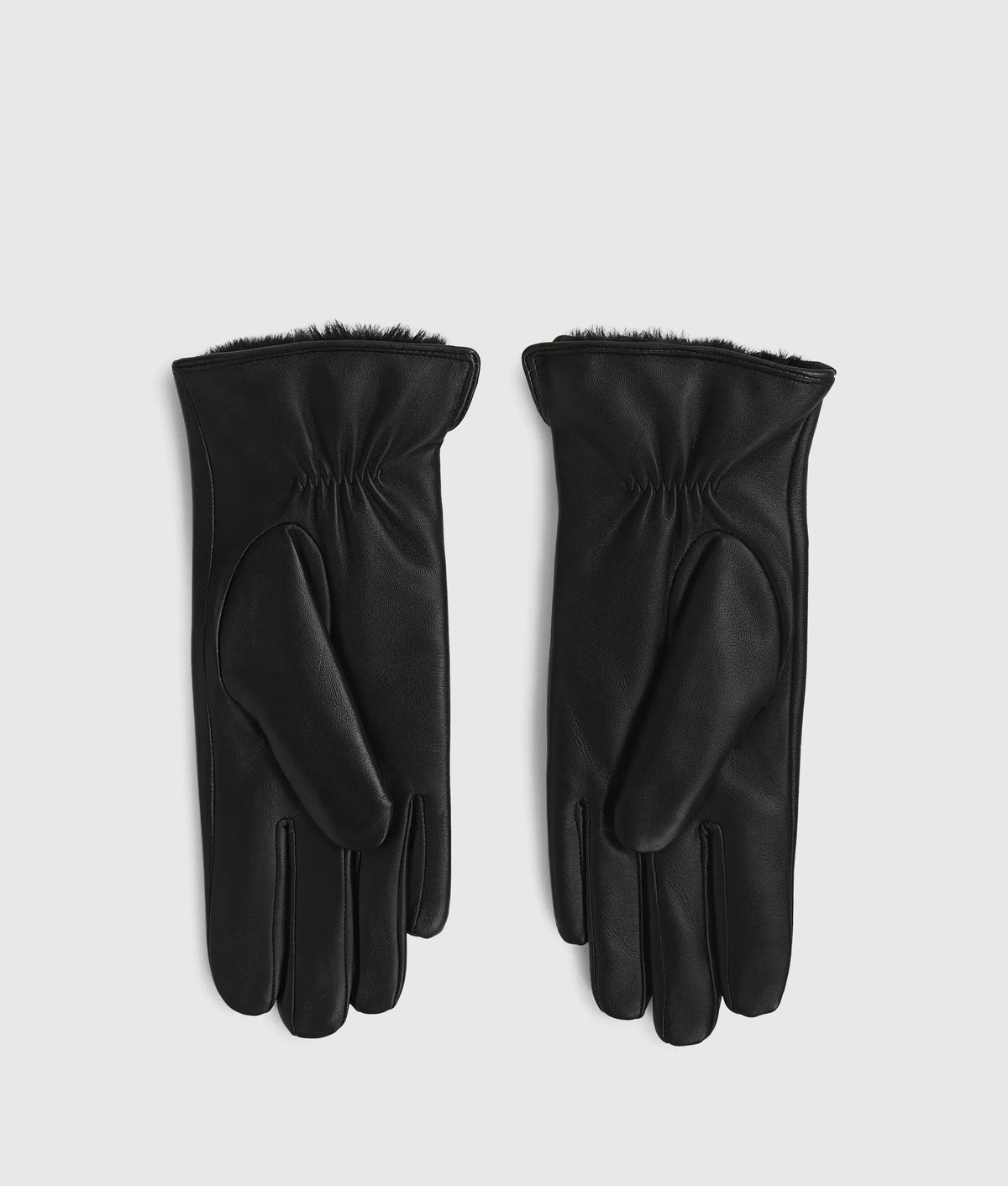Logo leather gloves
