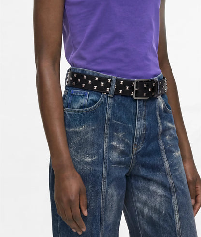 Studded leather belt