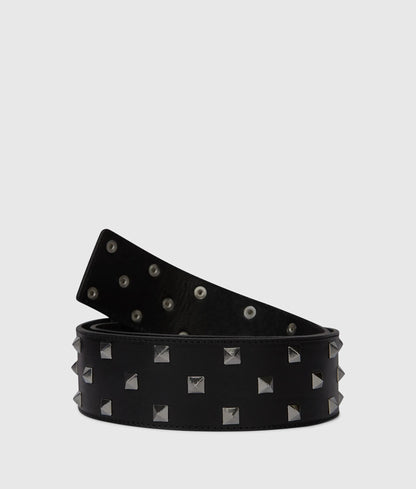 Studded leather belt