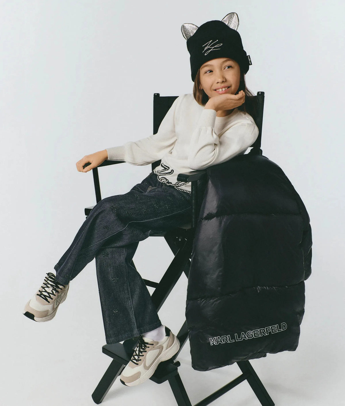 Girls long puffer jacket