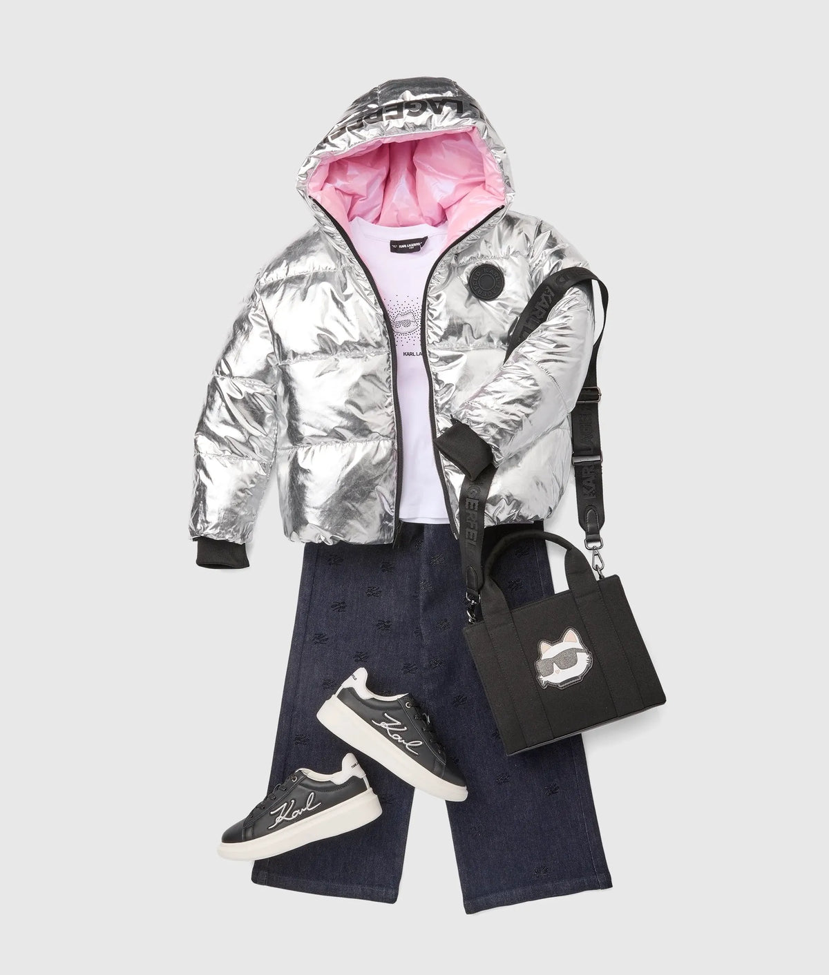 Girls reversible puffer jacket