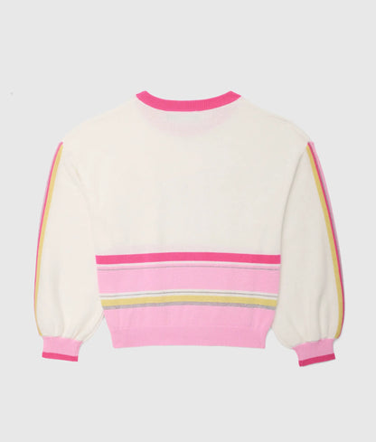 Girls logo striped sweater