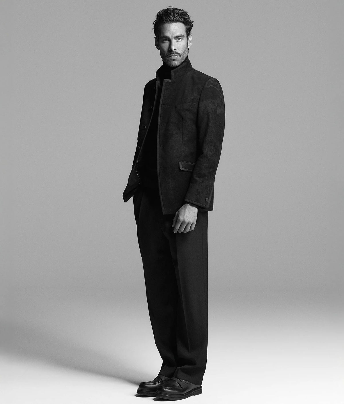 High stand collar blazer