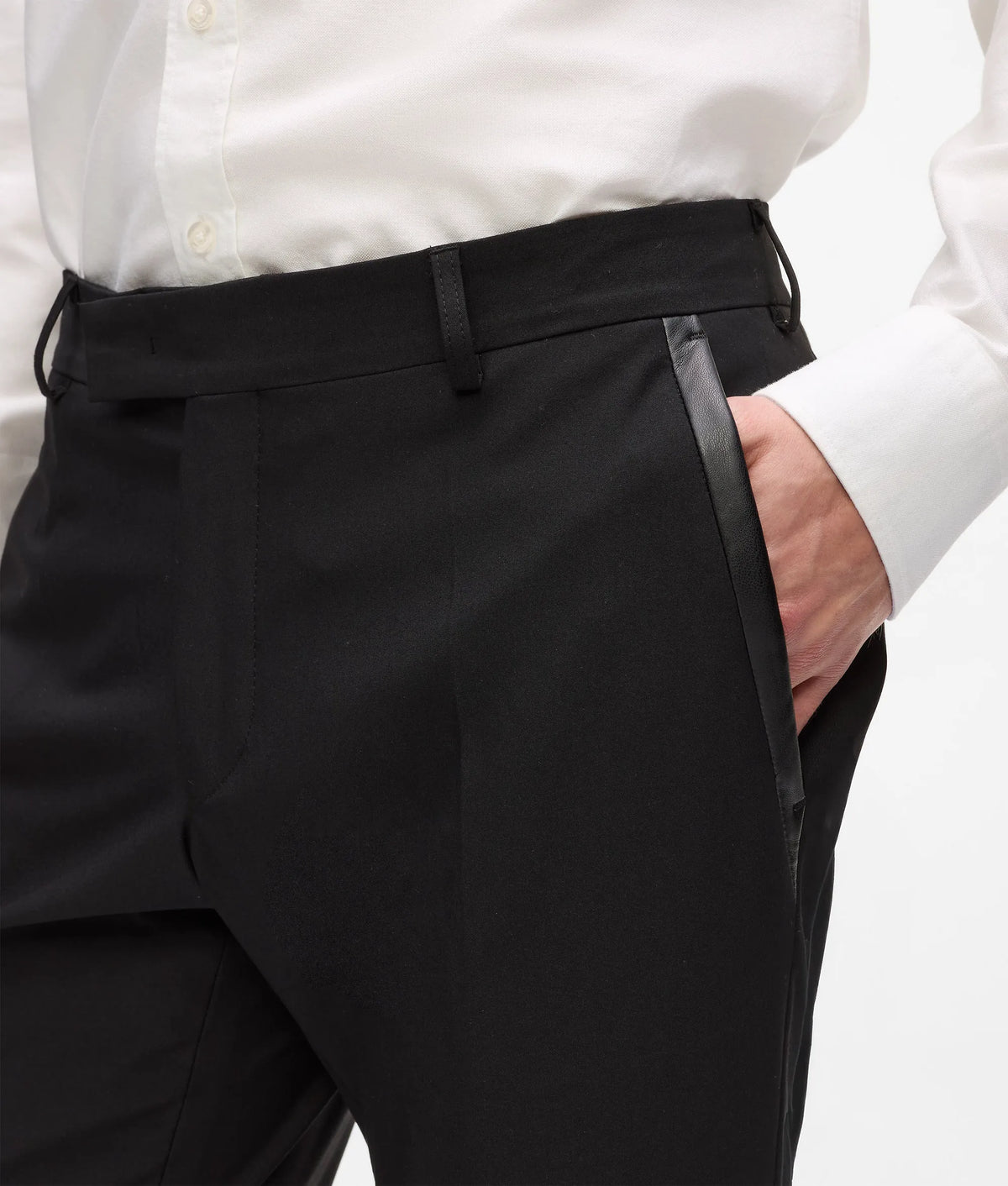 Faux-leather detail pants