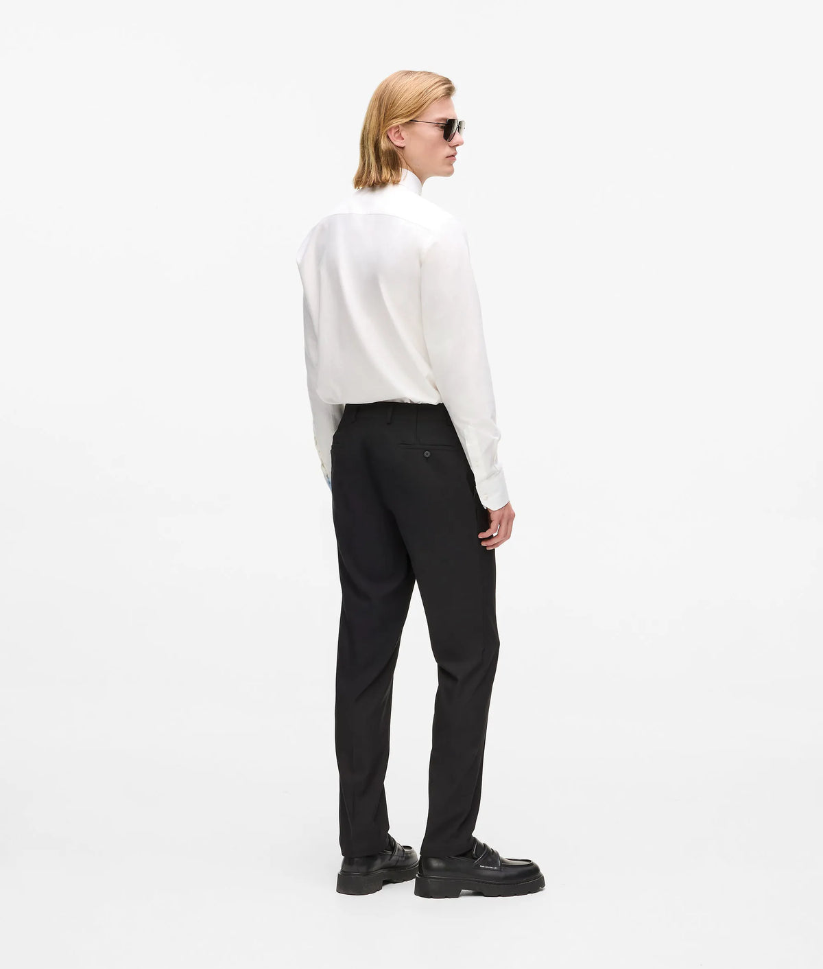Faux-leather detail pants