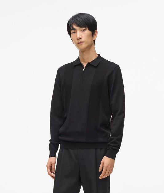Zip-up polo shirt