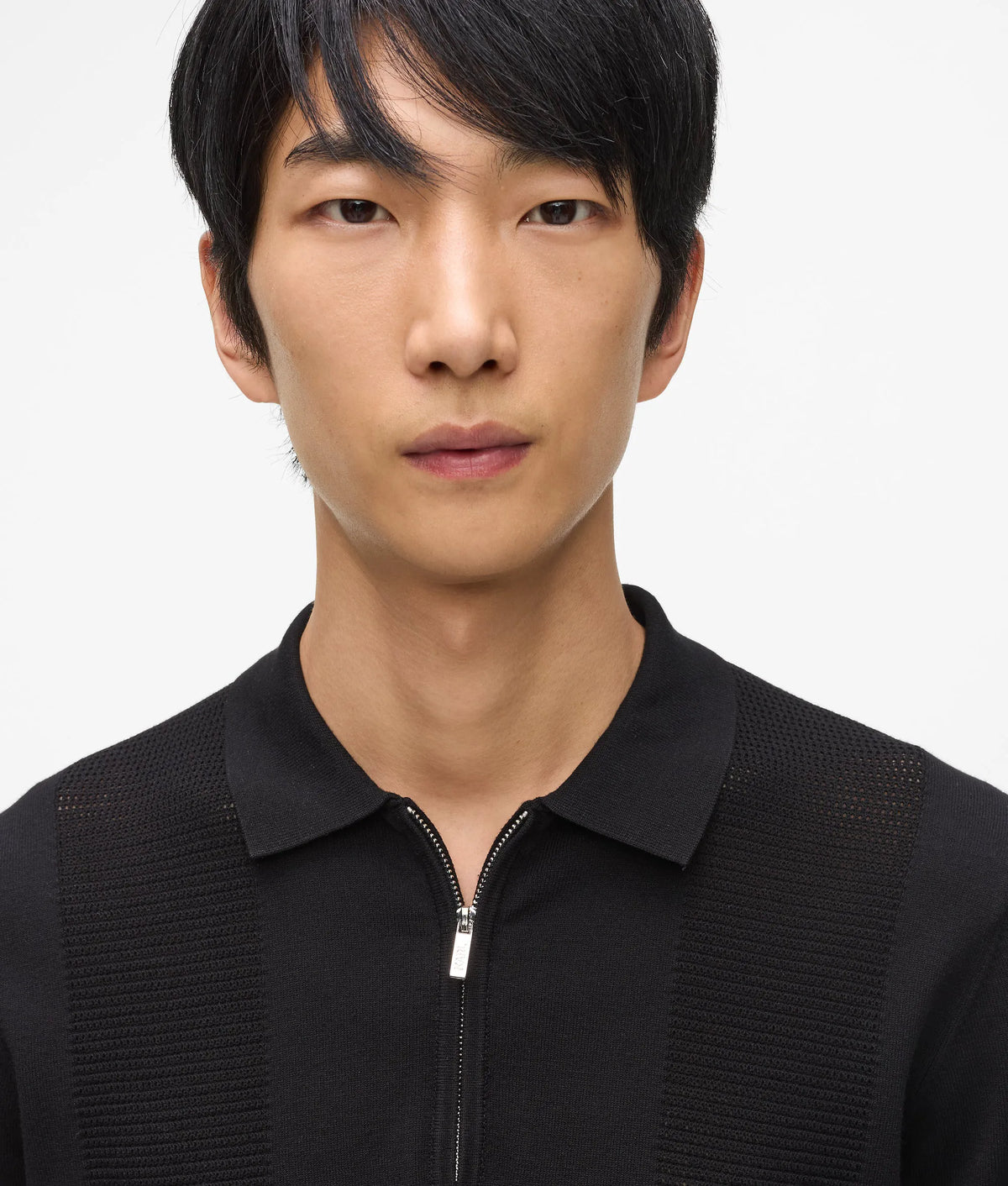 Zip-up polo shirt