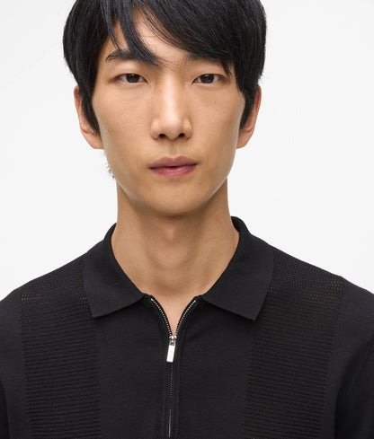 Zip-up polo shirt