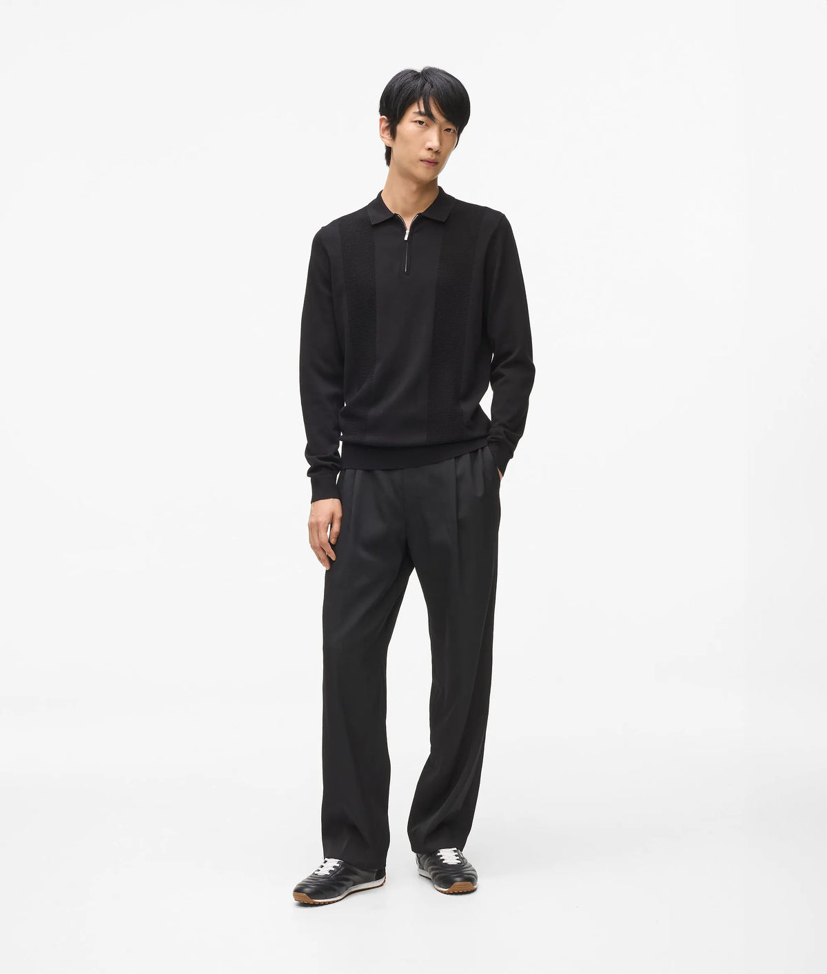 Zip-up polo shirt