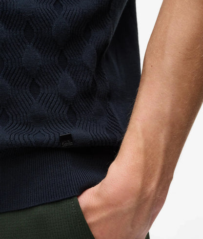 Textured short-sleeved sweater