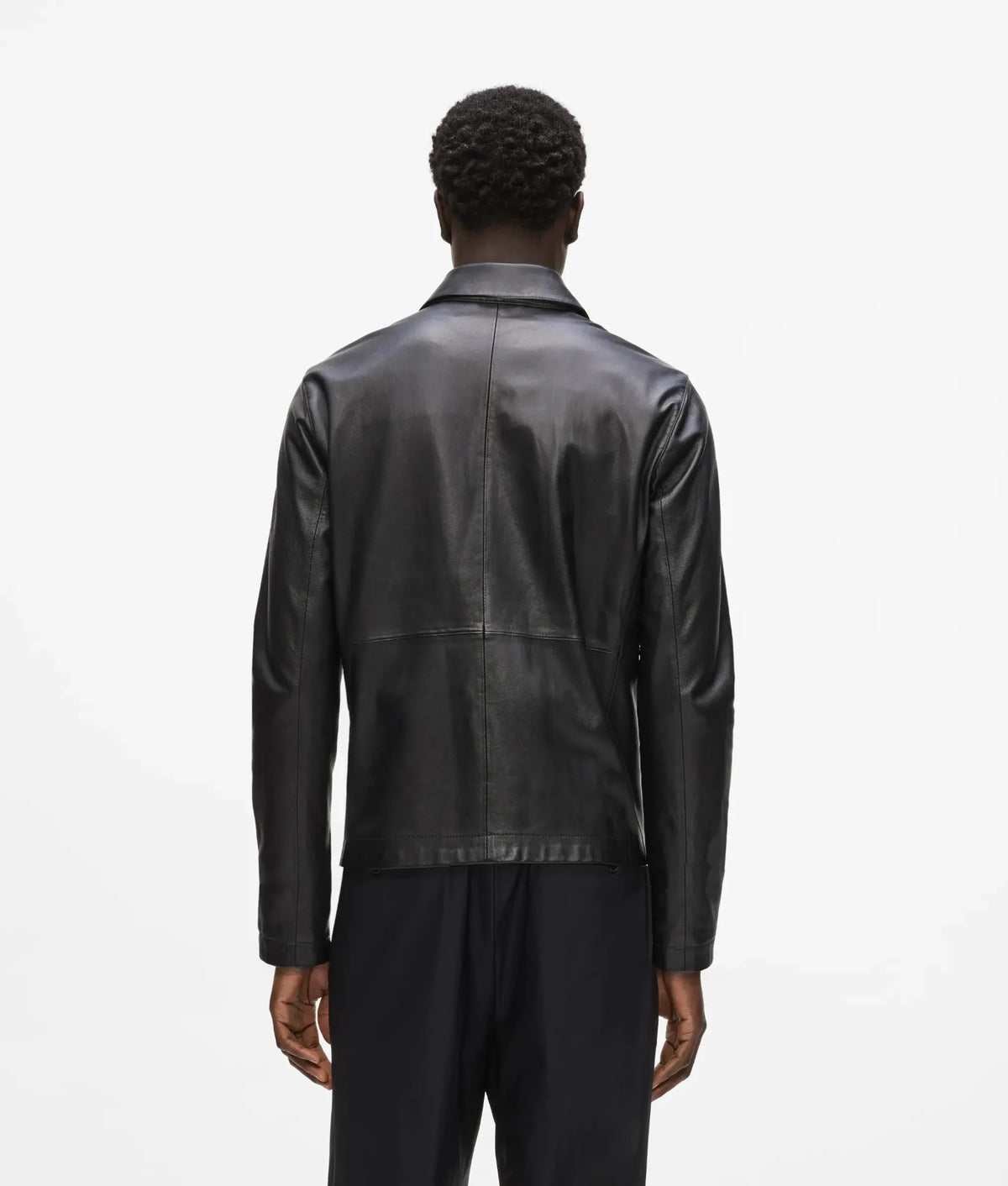 Zip-up leather jacket