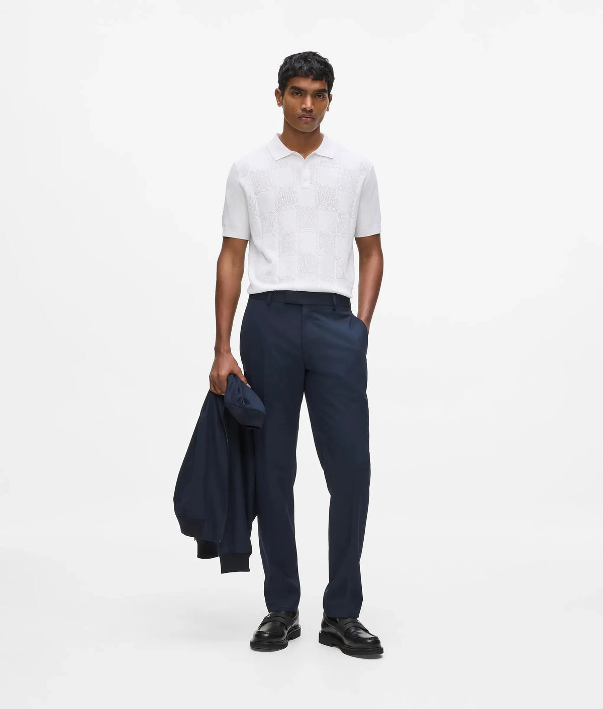 Knit polo shirt