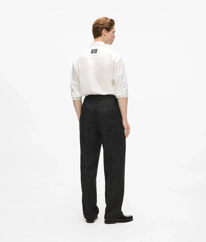 Double-pleated suit pants