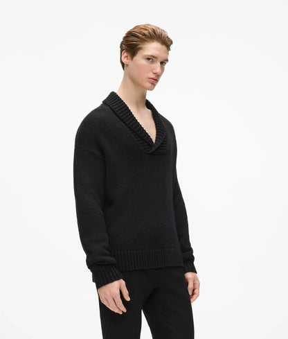 V-neck knit sweater