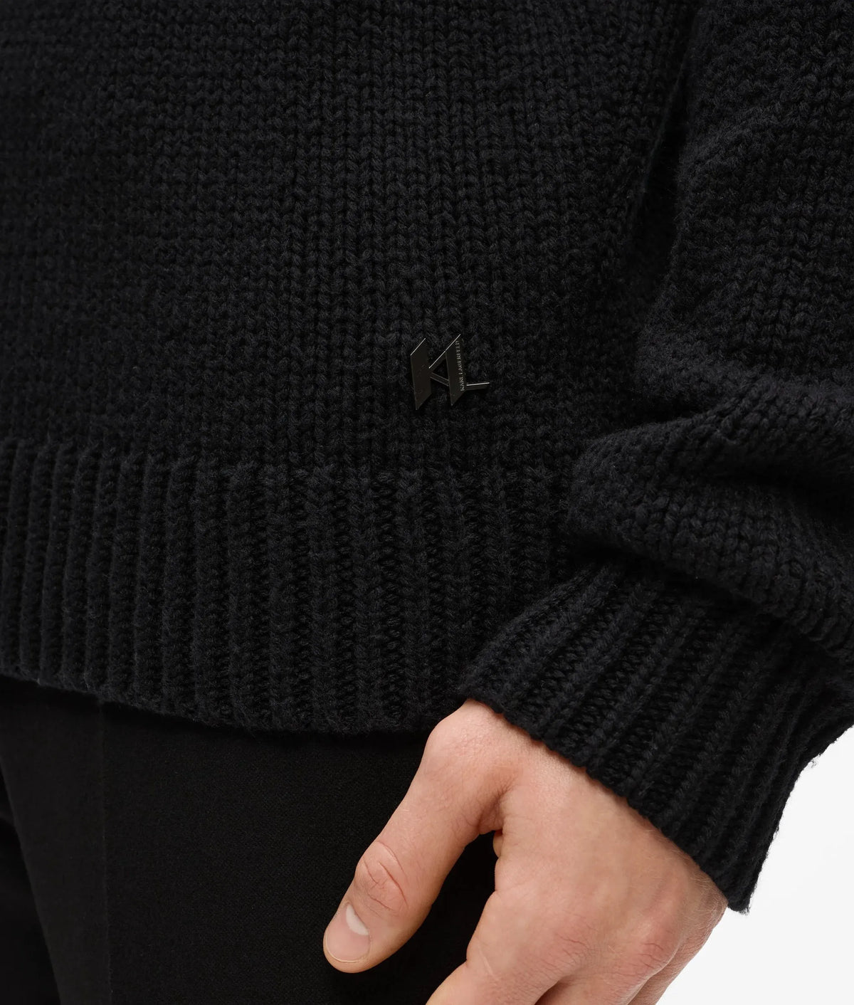 V-neck knit sweater
