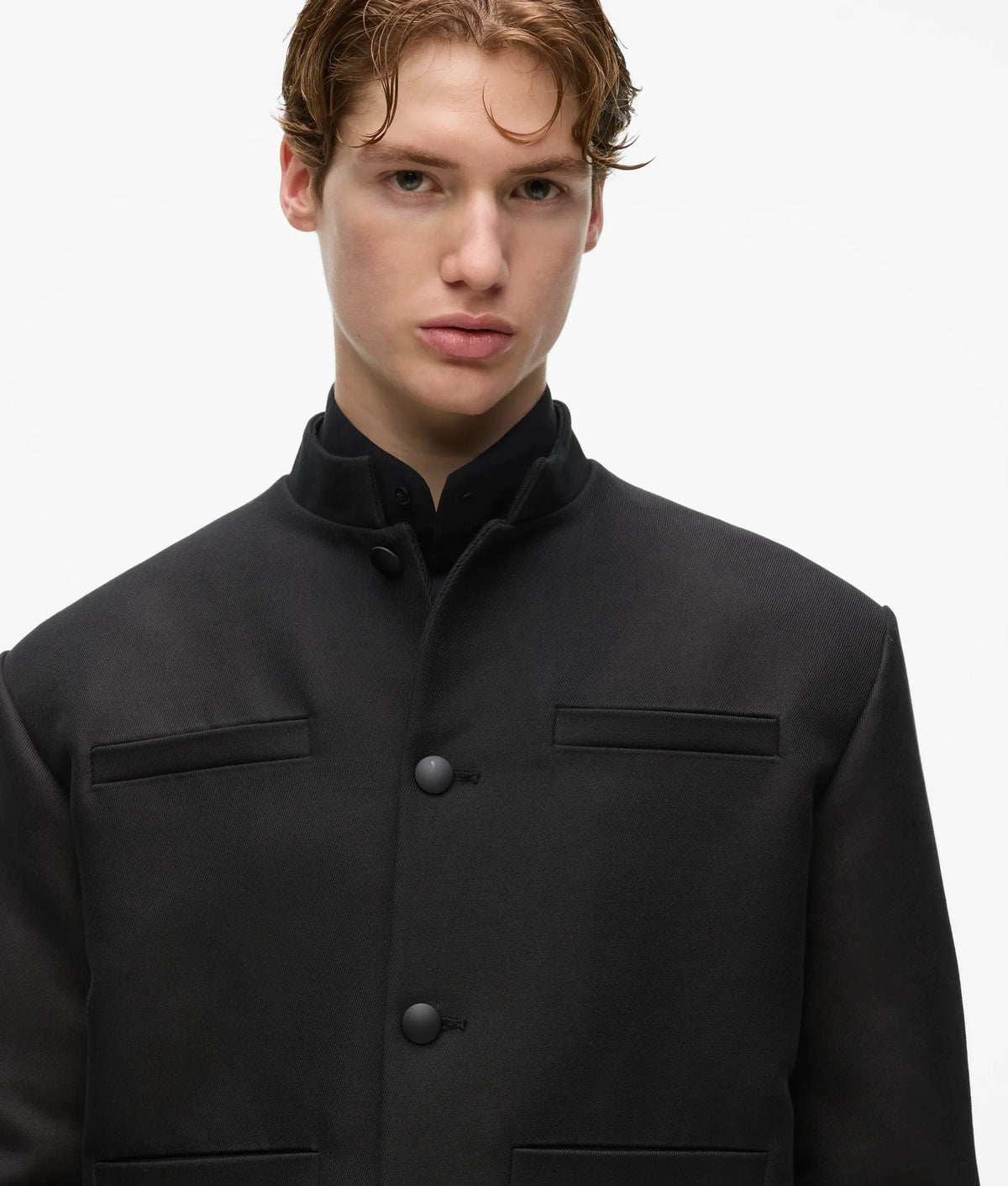 KL Studio stand collar cropped jacket
