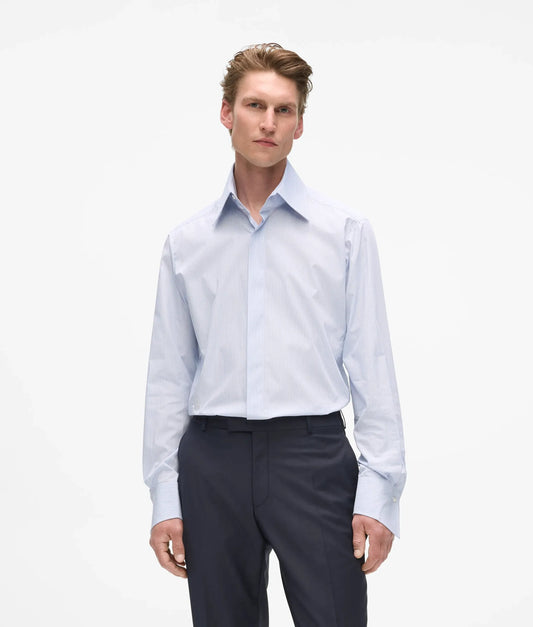 Modern-fit high-stand collar shirt