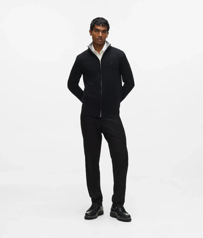 Wool zip-up cardigan