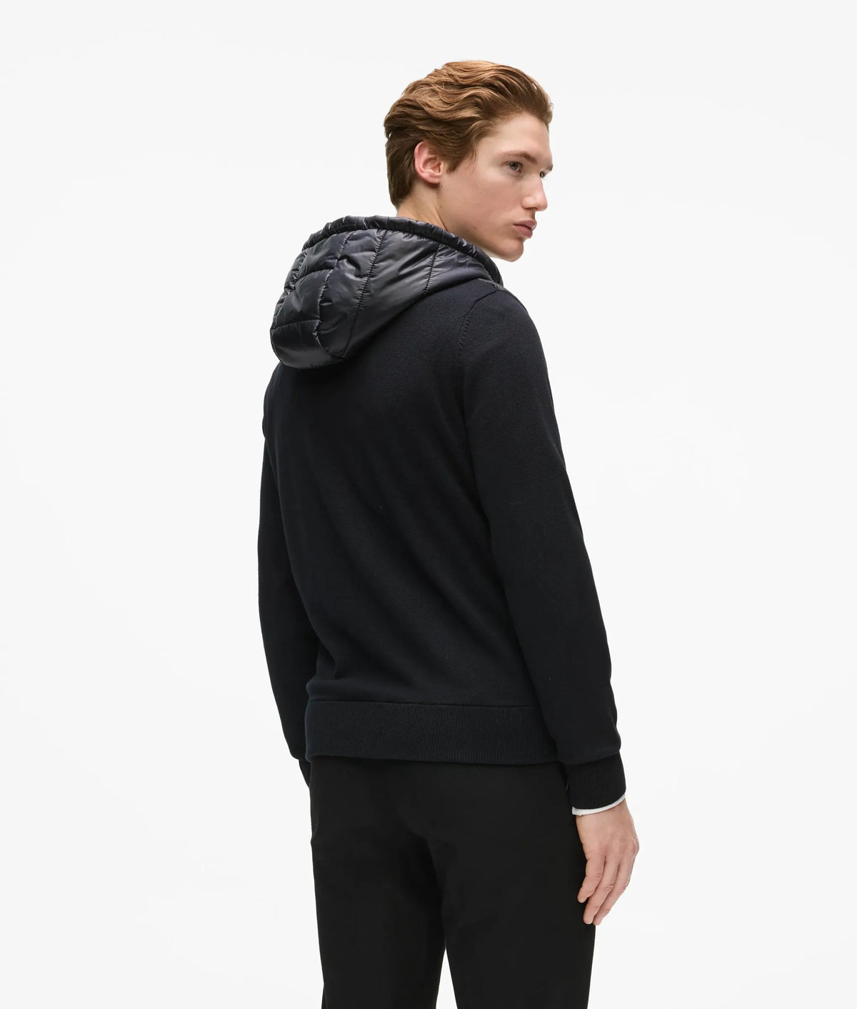 Padded panel hooded jacket