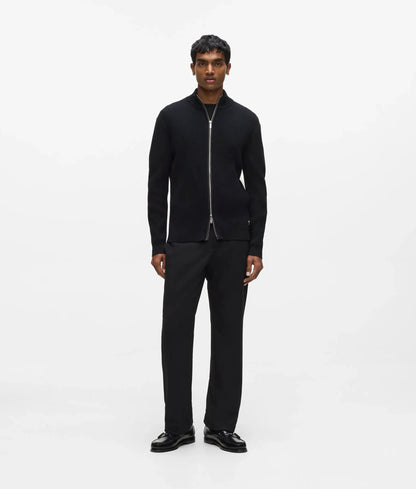 Knitted zip-up cardigan