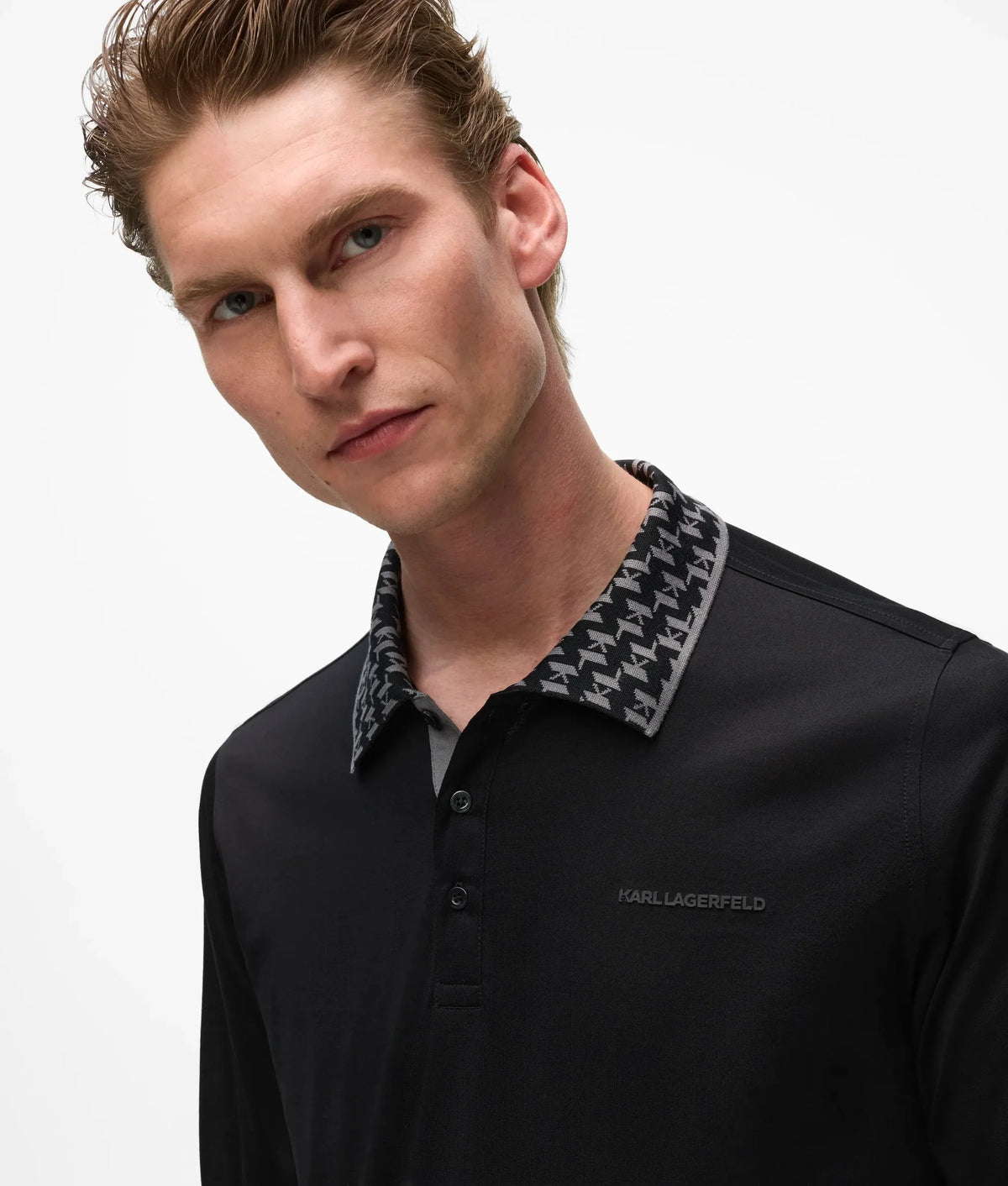 Monogram collar polo shirt