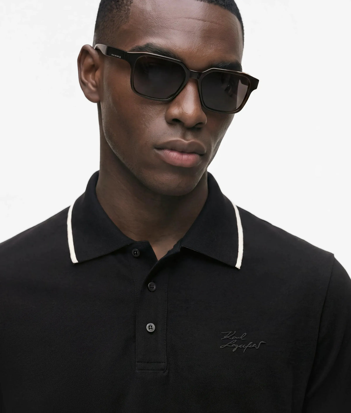 Striped collar polo shirt