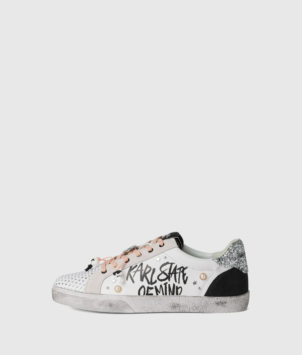 Skool Karl quote studded sneakers
