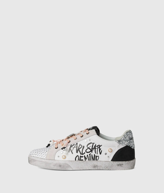 Skool Karl quote studded sneakers